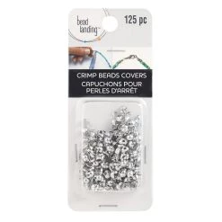 Wholesale ๐งจ 12 Packs: 125 ct. (1,500 total) 4mm Rhodium Crimp Bead Covers by Bead Landing™ ๐