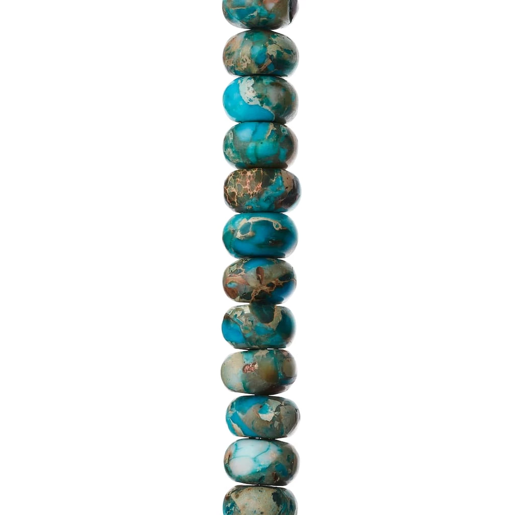 Brand new 🥰 Bead Landing® Aqua Serpentine Rondelle Beads, 8mm ✨ 3 Brand new 🥰 Bead Landing® Aqua Serpentine Rondelle Beads, 8mm ✨