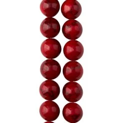 New 👏 Red Dyed Quartzite Round Beads, 10mm by Bead Landing™ ✔️