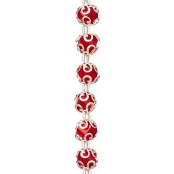 Coupon 😉 Red Faceted Glass Bead With Bead Cap, 10mm by Bead Landing™ ⭐