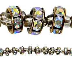 Cheap 😀 12 Pack: Metal Rhinestone Rondelle Beads, 8mm by Bead Landing™ ✨