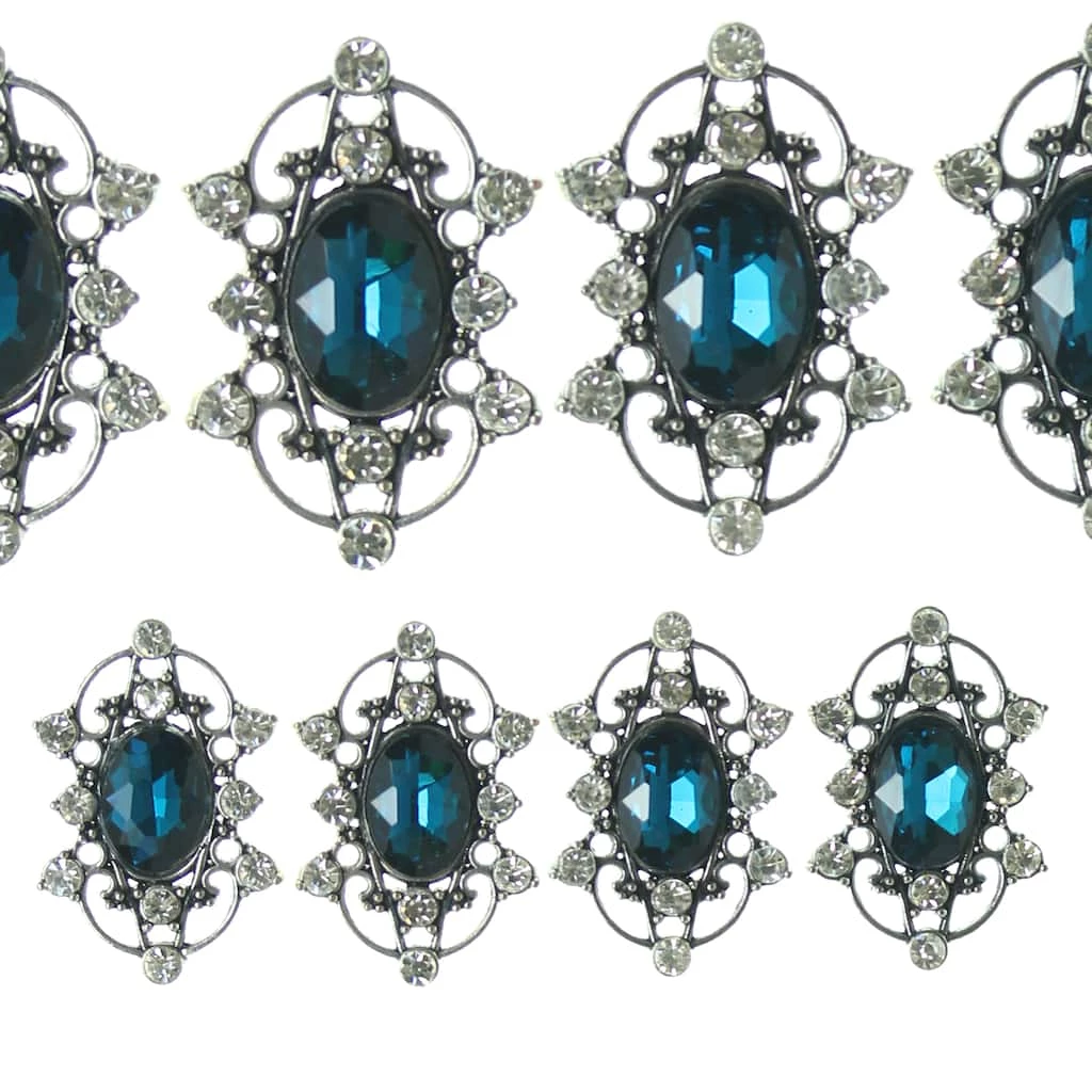 Budget ๐ 12 Pack: Dark Aqua Slider Metal Oval Beads, 35mm by Bead Landing™ ๐งจ 3 Budget ๐ 12 Pack: Dark Aqua Slider Metal Oval Beads, 35mm by Bead Landing™ ๐งจ