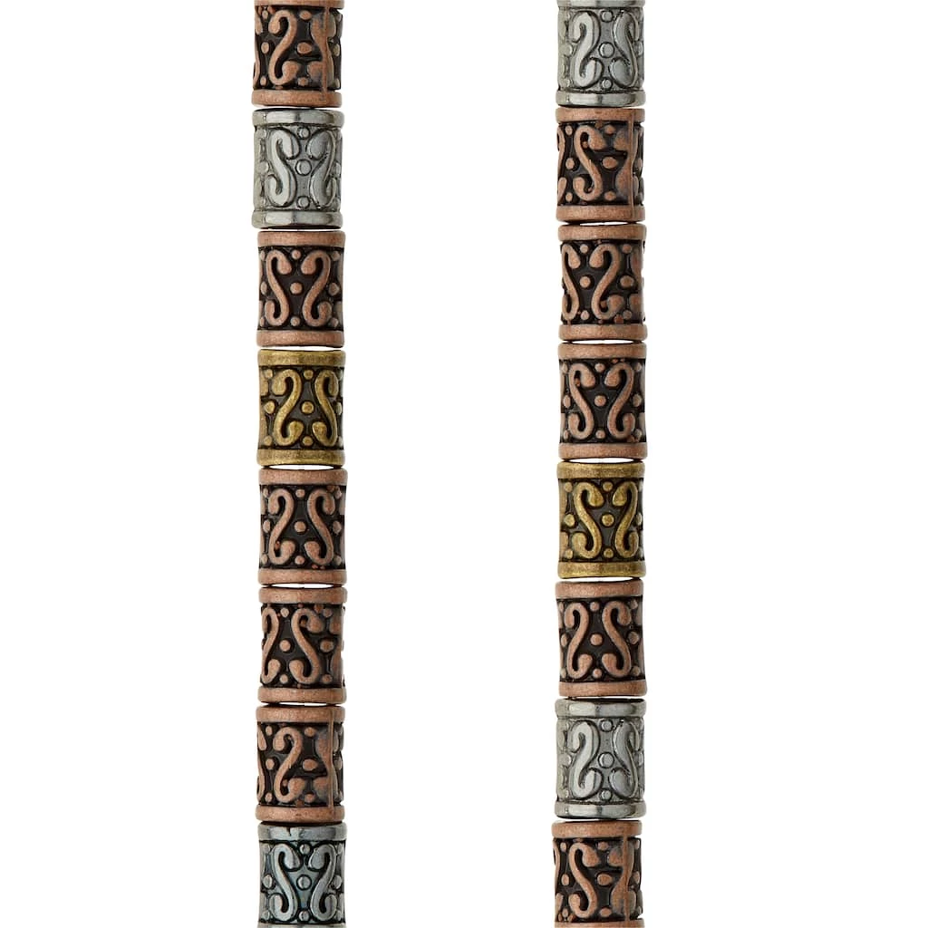 New 👍 Metal Carved Tube Beads, 9mm by Bead Landing™ ⌛ 3 New 👍 Metal Carved Tube Beads, 9mm by Bead Landing™ ⌛