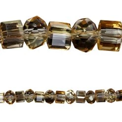 Wholesale ⌛ 12 Pack: Amber Faceted Glass Cube & Rondelle Beads, 6mm by Bead Landing™ 🔔