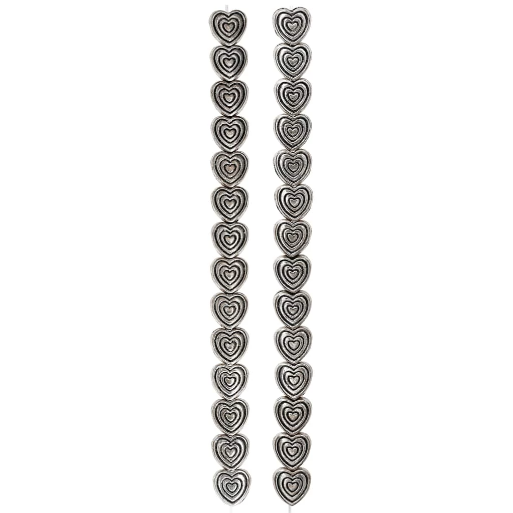 New 🤩 Silver Plated Carved Heart Beads, 6mm by Bead Landing™ 🥰 5 New 🤩 Silver Plated Carved Heart Beads, 6mm by Bead Landing™ 🥰 - Image 3