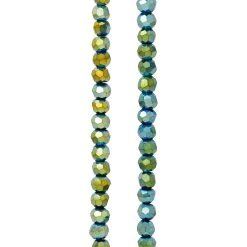 Outlet ⭐ Green Iridescent Glass Faceted Beads, 3mm by Bead Landing™ 🧨