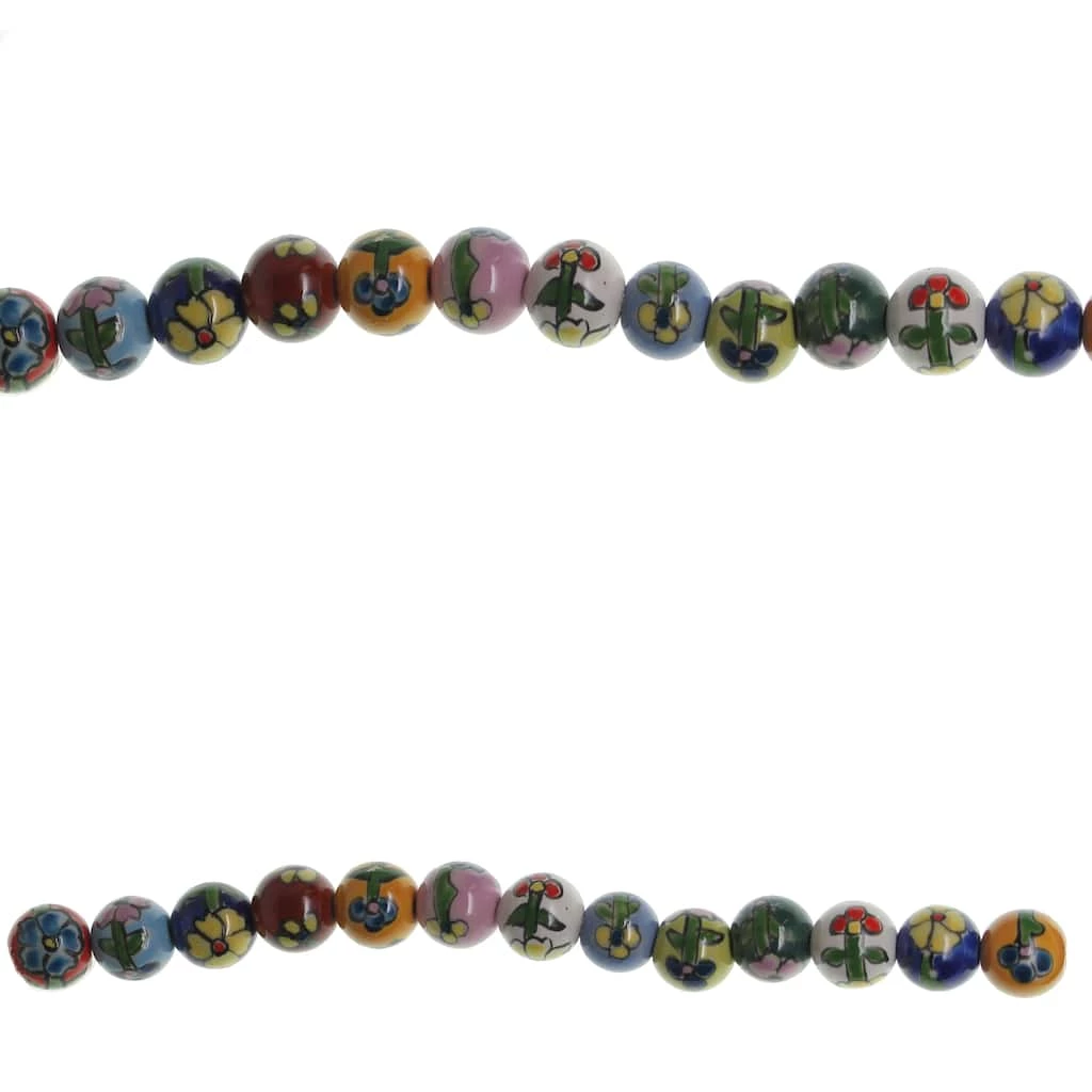 Cheap ✨ 12 Pack: Multicolor Ceramic Flower Design Round Beads, 14mm by Bead Landing™ ✔️ 3 Cheap ✨ 12 Pack: Multicolor Ceramic Flower Design Round Beads, 14mm by Bead Landing™ ✔️