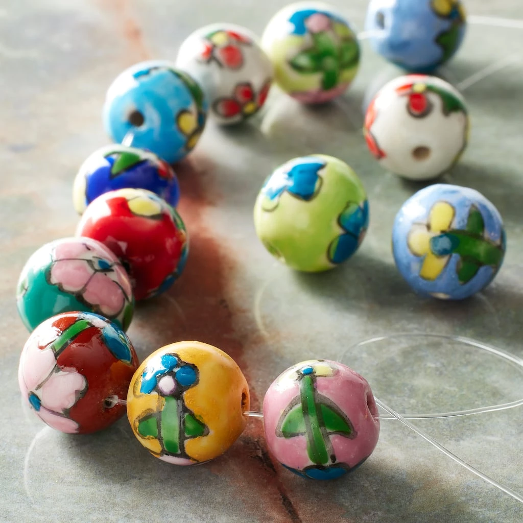 Wholesale โจ Multicolor Ceramic Flower Design Round Beads, 14mm by Bead Landing™ ๐ 4 Wholesale โจ Multicolor Ceramic Flower Design Round Beads, 14mm by Bead Landing™ ๐ - Image 2