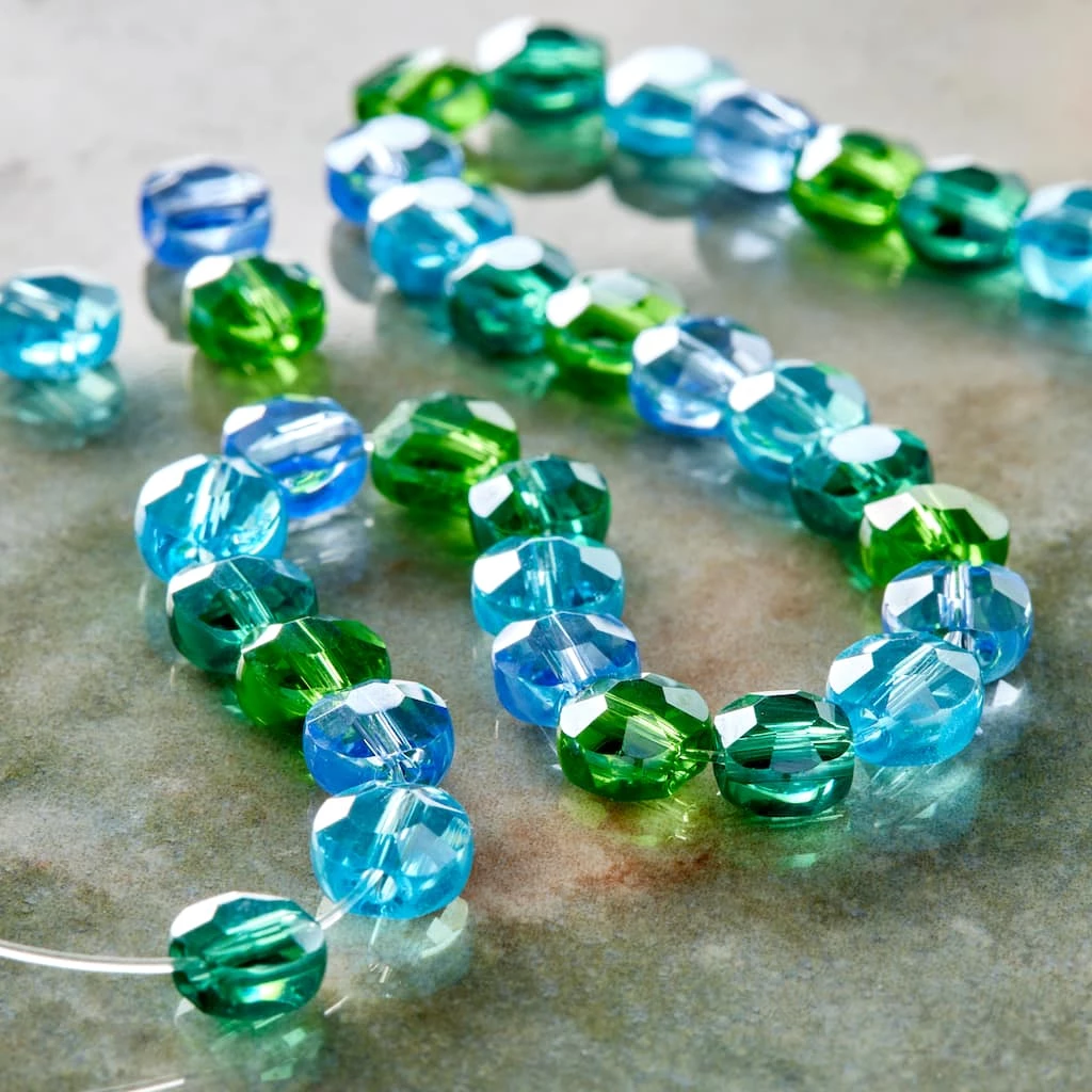 Budget ๐ Aqua Mix Lentil Glass Beads, 6mm by Bead Landing™ ๐ 4 Budget ๐ Aqua Mix Lentil Glass Beads, 6mm by Bead Landing™ ๐ - Image 2