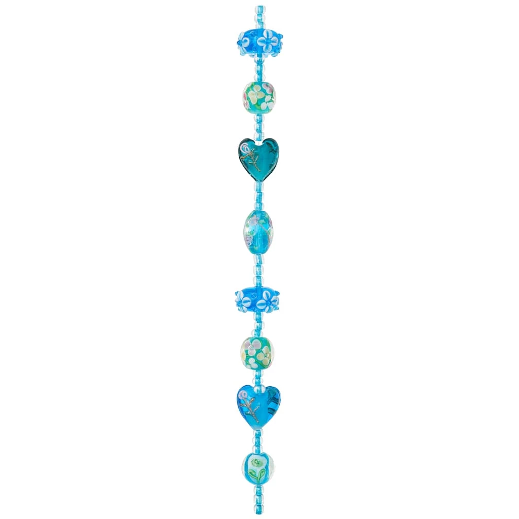 Deals 👏 Aqua Heart & Flower Lampwork Glass Beads by Bead Landing™ 👏 5 Deals 👏 Aqua Heart & Flower Lampwork Glass Beads by Bead Landing™ 👏 - Image 3
