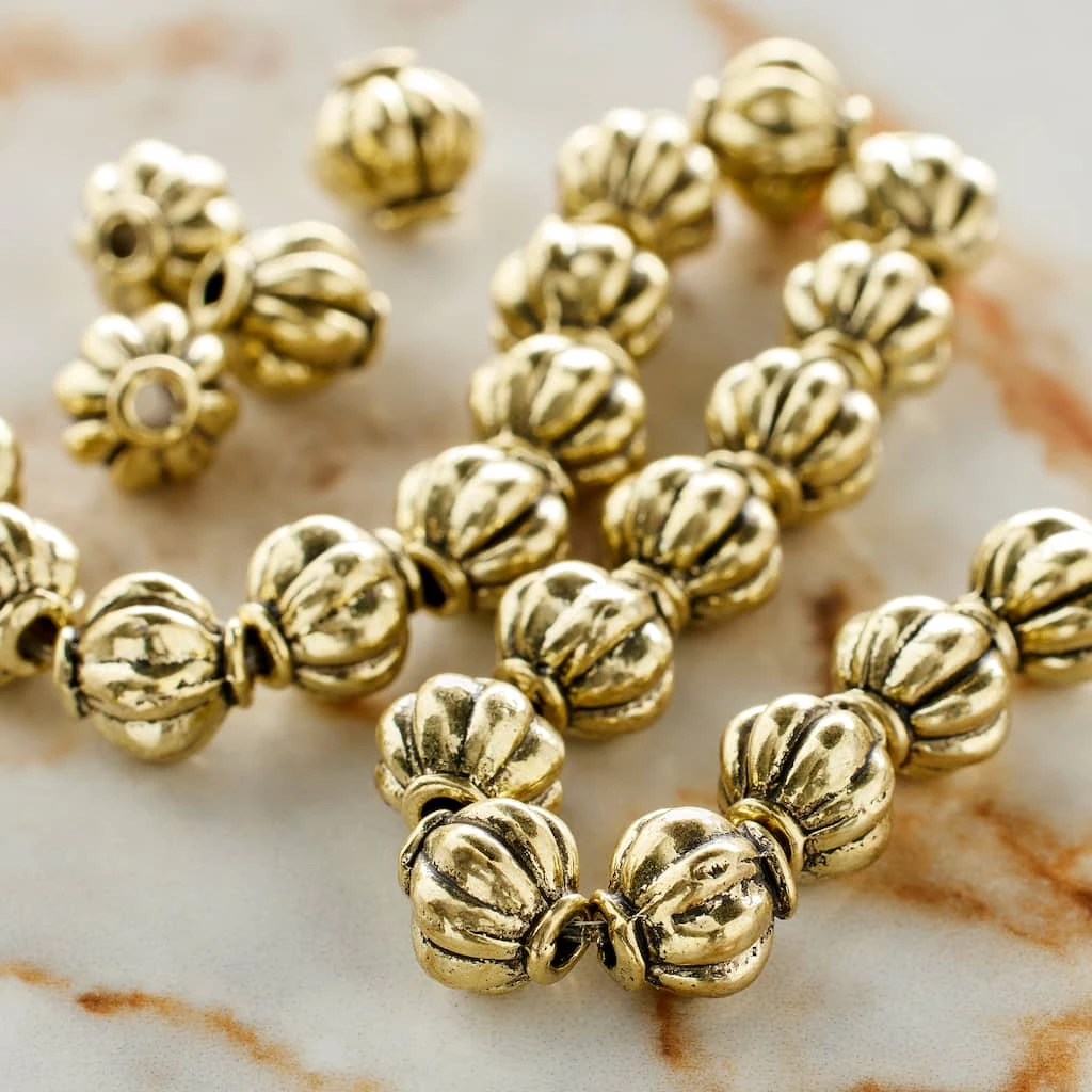 Brand new 🌟 Gold Metal Lantern Beads, 8mm by Bead Landing™ 🔔 4 Brand new 🌟 Gold Metal Lantern Beads, 8mm by Bead Landing™ 🔔 - Image 2