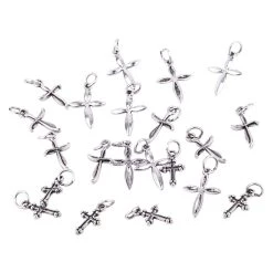 Coupon 🤩 Charmalong™ Rhodium Cross Charms by Bead Landing™ 😀