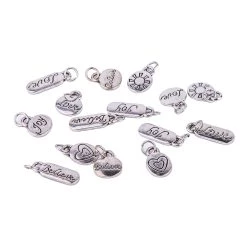 Hot Sale 😍 12 Packs: 15 ct. (180 total) Charmalong™ Rhodium Words Charms by Bead Landing™ 🔥