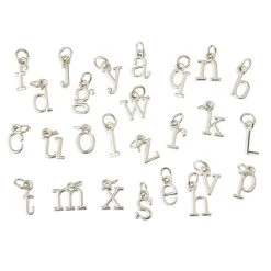 Promo 😀 Charmalong™ Rhodium Mini Alphabet Charms by Bead Landing™ ❤️