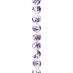 Coupon 🛒 Amethyst Flower Ceramic Round Beads, 8mm by Bead Landing™ 😍