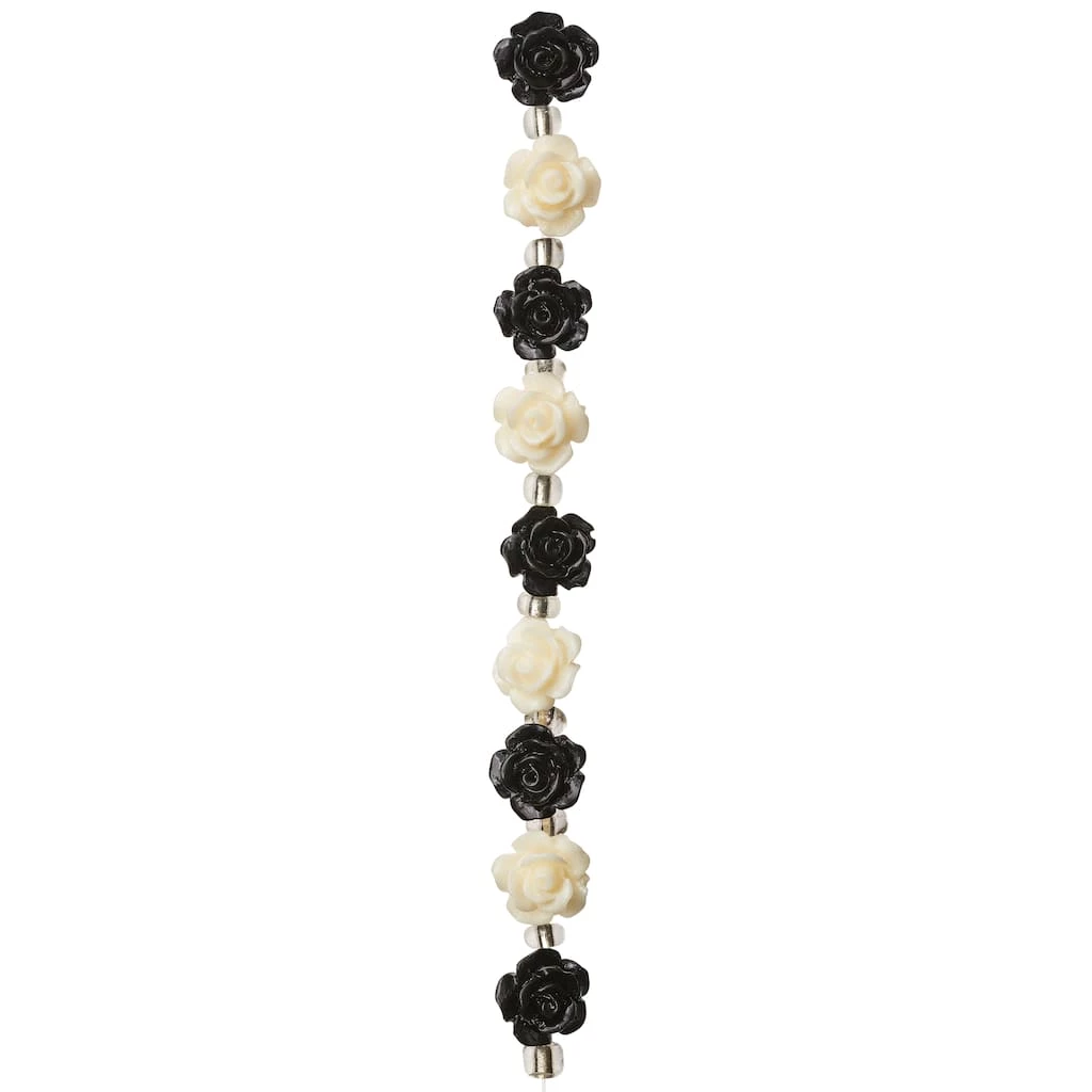 New 🔥 Black & White Flower Beads, 10mm by Bead Landing™ 🔥 5 New 🔥 Black & White Flower Beads, 10mm by Bead Landing™ 🔥 - Image 3