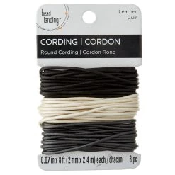 Buy 🧨 Neutral Colors Round Leather Cord By Bead Landing™ 😀