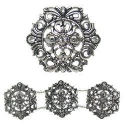 Promo 💯 Silver Metal Rococo Sliders, 39mm by Bead Landing™ 🔔