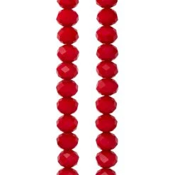 Wholesale 👍 Red Faceted Glass Rondelle Beads, 8mm by Bead Landing™ 🔔