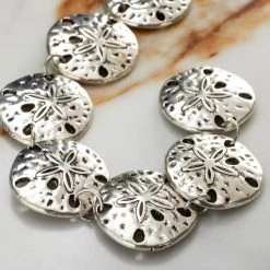 Best Sale 🤩 Silver Sand Dollar Metal Beads, 18mm by Bead Landing™ 🎉 -Deals Bead Landing Store 10393695 20