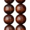 Wholesale 🌟 Brown Natural Wood Round Beads, 25mm by Bead Landing™ 🤩