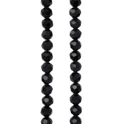 Coupon 🤩 Jet Black Faceted Glass Round Beads, 6mm by Bead Landing™ ✨