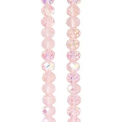 Outlet ⭐ Aurora Borealis Pink Glass Faceted Rondelle Beads, 10mm by Bead Landing™ 😉