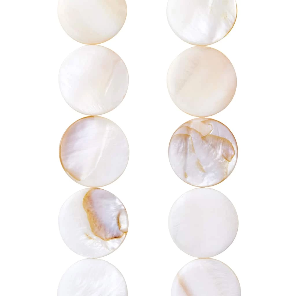 Brand new ⌛ White Natural Shell Lentil Round Beads, 25mm by Bead Landing™ 🎁 3 Brand new ⌛ White Natural Shell Lentil Round Beads, 25mm by Bead Landing™ 🎁