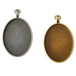 Cheapest 🎉 Found Objects™ Silver & Gold Oval Frame Pendants by Bead Landing™ 🛒