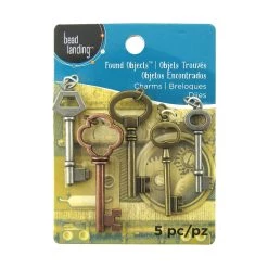 Flash Sale ⌛ 12 Packs: 5 ct. (60 total) Found Objects™ Multicolor Key Charms by Bead Landing™ 😉 -Deals Bead Landing Store 10421356 1
