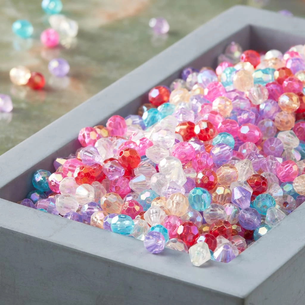 Buy 😀 Bead Landing™ Multicolor Acrylic Faceted Bicone & Round Beads 🤩 4 Buy 😀 Bead Landing™ Multicolor Acrylic Faceted Bicone & Round Beads 🤩 - Image 2