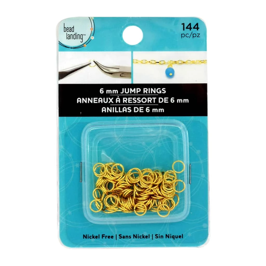 Wholesale 💯 Bead Landing™ Jump Rings, Gold Finish 🌟 3 Wholesale 💯 Bead Landing™ Jump Rings, Gold Finish 🌟