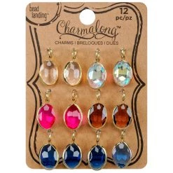 Flash Sale 👍 12 Packs: 12 ct. (144 total) Charmalong™ Assorted Color Drop Gem Charms by Bead Landing™ 🔥