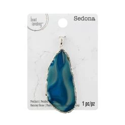 Cheap ⌛ Sedona Dark Blue Agate Slice Pendant by Bead Landing™ 🎉