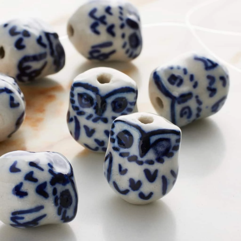Brand new 😀 Blue Owl Ceramic Beads, 16mm by Bead Landing™ 💯 4 Brand new 😀 Blue Owl Ceramic Beads, 16mm by Bead Landing™ 💯 - Image 2