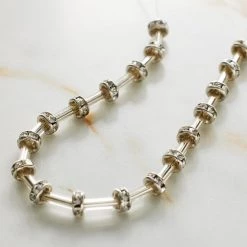 Buy 😀 Silver Rhinestone Studded Rondel Beads, 4mm by Bead Landing™ 🥰 -Deals Bead Landing Store 10472585 20