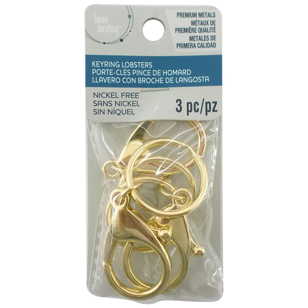 Brand new 🔔 Premium Metals Gold Keyring Lobsters by Bead Landing™ 🥰 3 Brand new 🔔 Premium Metals Gold Keyring Lobsters by Bead Landing™ 🥰