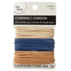 Deals ๐งจ Cadet Blue, Ivory and Toast Soft Suede Lace Cording By Bead Landing™ ๐ฅ