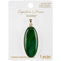 Cheap 🔔 Signature Sedona Malachite Slice Pendant By Bead Landing™ 😀