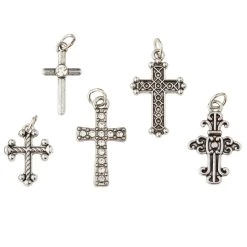 Brand new ๐ Charmalong™ Antique Rhodium Cross Charms By Bead Landing™ ๐