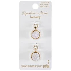 Wholesale 🎁 12 Packs: 2 ct. (24 total) Signature Color Shop Clear Druzy Charms by Bead Landing™ 🎁 -Deals Bead Landing Store 10506040 1