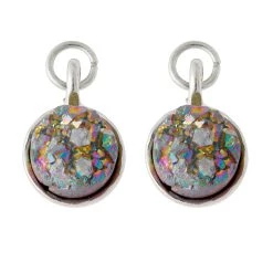 Wholesale ❤️ Signature Color Shop Stardust Druzy & Silver Round Charms By Bead Landing™ 🎉