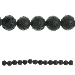 Best Sale 😀 9 Pack: Black Natural Lava Round Beads, 12mm by Bead Landing™ 💯