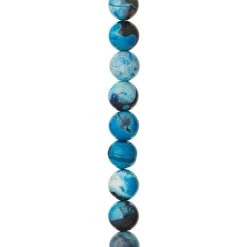 Coupon 🥰 Aqua & Black Dyed Agate Round Beads, 10mm by Bead Landing™ ✨