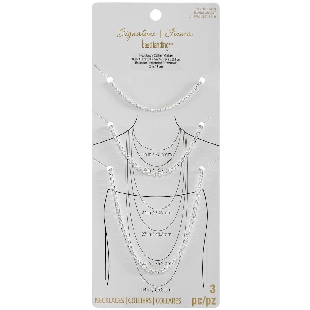 Brand new ๐ Signature Collection Silver-Plated Rope Chain Necklaces By Bead Landing™ ๐ฅฐ 3 Brand new ๐ Signature Collection Silver-Plated Rope Chain Necklaces By Bead Landing™ ๐ฅฐ