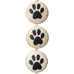 New 👍 Paw Print Reconstituted Quartzite Lentil Beads, 24mm by Bead Landing™ 🎁
