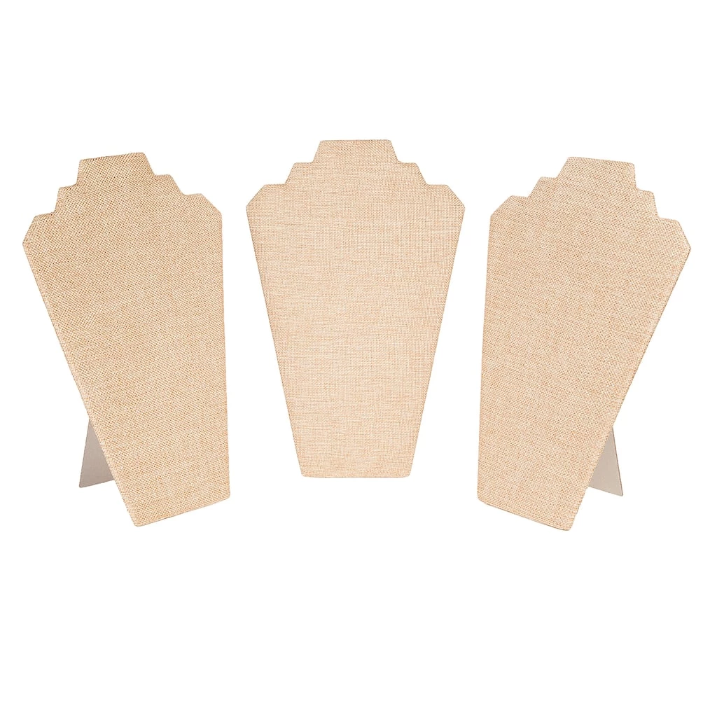 Wholesale ✨ Burlap Easel-Back Jewelry Display Stand, 3ct. by Bead Landing™ 👍 3 Wholesale ✨ Burlap Easel-Back Jewelry Display Stand, 3ct. by Bead Landing™ 👍