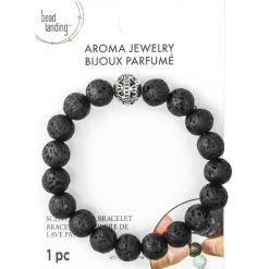 Best Pirce ✨ 12 Pack: Black Stone Scented Lava Bracelet by Bead Landing™ 💯