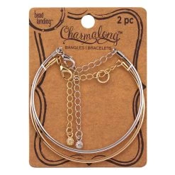 New 🎁 Charmalong™ Gold Rhodium Bangles By Bead Landing™ 👏 -Deals Bead Landing Store 10546375