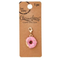 Best Pirce ⭐ Charmalong™ Pink & Gold Donut Charm By Bead Landing™ 👍 -Deals Bead Landing Store 10546380 30